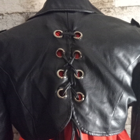 Paper tee faux leather jacket (KKK) #2 - Picture 6 of 8